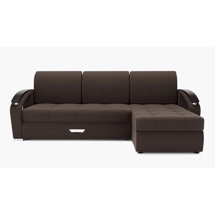 Угловой диван "Дубай 1", механизм выкатной, угол правый, ППУ, велюр, цвет гелекси лайт 004 от компании Интернет-гипермаркет «MALL24» - фото 1
