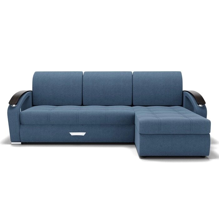 Угловой диван "Дубай 1", механизм выкатной, угол правый, ППУ, велюр, цвет гелекси лайт 022 от компании Интернет-гипермаркет «MALL24» - фото 1