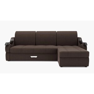 Угловой диван "Дубай 2", механизм выкатной, угол правый, ППУ, велюр, цвет гелекси лайт 004