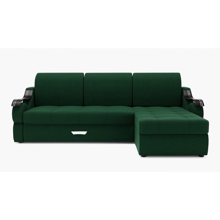 Угловой диван "Дубай 2", механизм выкатной, угол правый, ППУ, велюр, цвет гелекси лайт 010 от компании Интернет-гипермаркет «MALL24» - фото 1