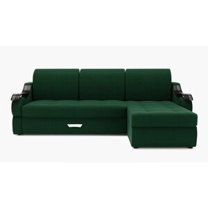 Угловой диван "Дубай 2", механизм выкатной, угол правый, ППУ, велюр, цвет гелекси лайт 010