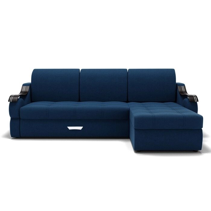 Угловой диван "Дубай 2", механизм выкатной, угол правый, ППУ, велюр, цвет гелекси лайт 014 от компании Интернет-гипермаркет «MALL24» - фото 1