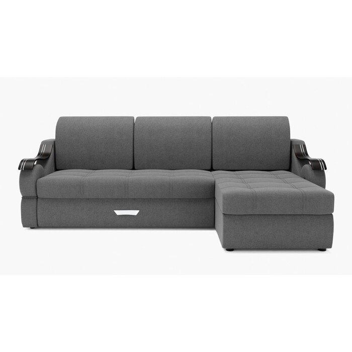 Угловой диван "Дубай 2", механизм выкатной, угол правый, ППУ, велюр, цвет гелекси лайт 021 от компании Интернет-гипермаркет «MALL24» - фото 1