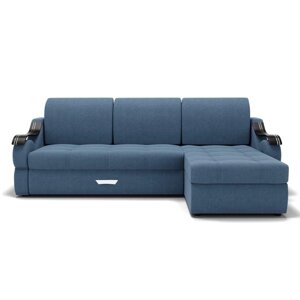 Угловой диван "Дубай 2", механизм выкатной, угол правый, ППУ, велюр, цвет гелекси лайт 022
