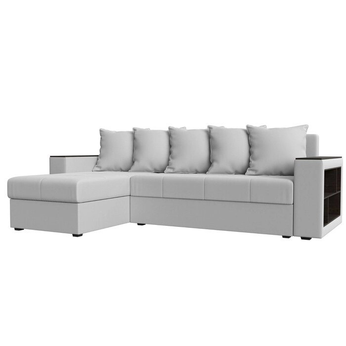 Угловой диван "Дубай лайт", еврокнижка, угол левый, экокожа, цвет белый от компании Интернет-гипермаркет «MALL24» - фото 1