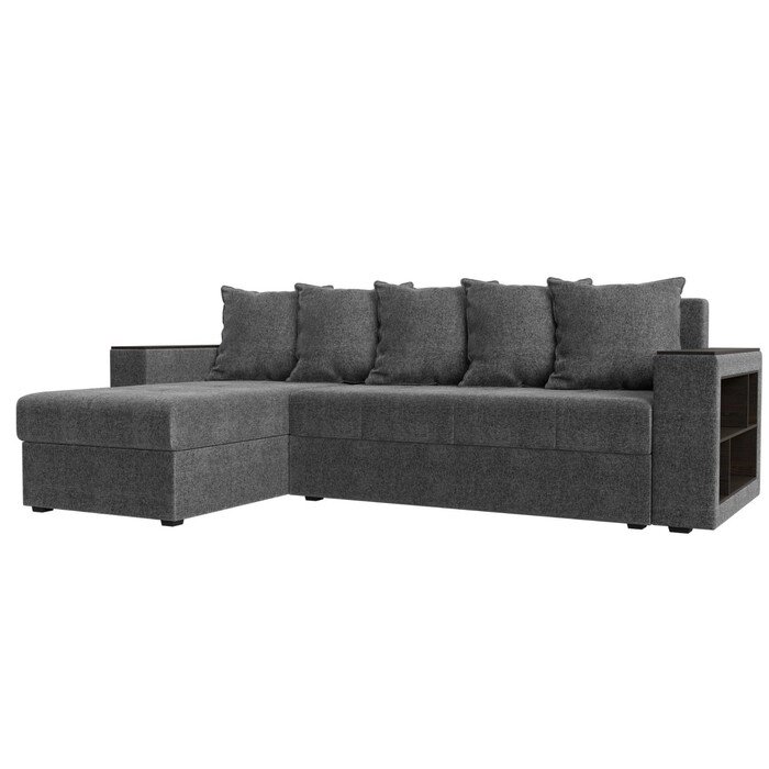 Угловой диван "Дубай лайт", еврокнижка, угол левый, рогожка, цвет серый от компании Интернет-гипермаркет «MALL24» - фото 1