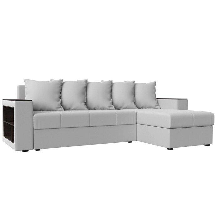 Угловой диван "Дубай лайт", еврокнижка, угол правый, экокожа, цвет белый от компании Интернет-гипермаркет «MALL24» - фото 1