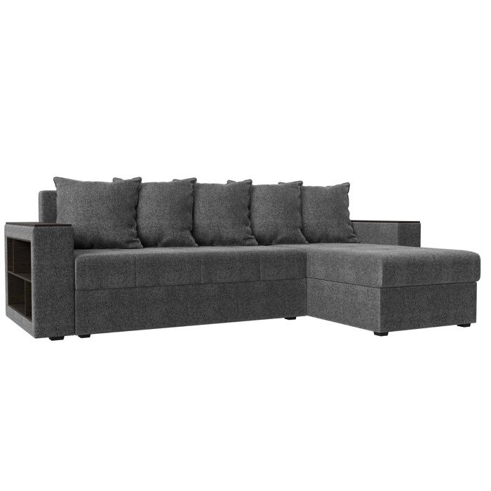 Угловой диван "Дубай лайт", еврокнижка, угол правый, рогожка, цвет серый от компании Интернет-гипермаркет «MALL24» - фото 1