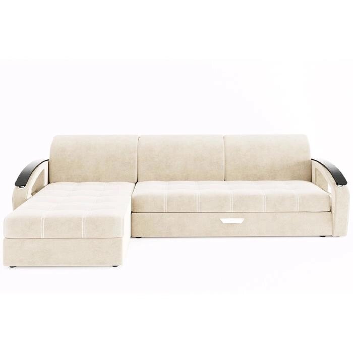 Угловой диван "Дубай", угол левый, еврокнижка, МДФ венге, цвет селфи 01, подушки селфи 03 от компании Интернет-гипермаркет «MALL24» - фото 1