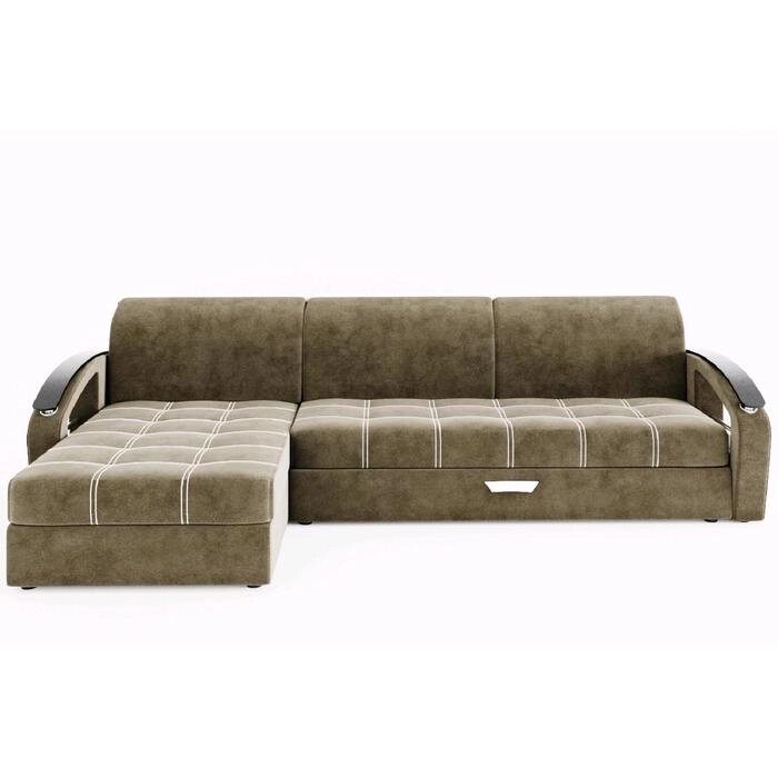 Угловой диван "Дубай", угол левый, еврокнижка, МДФ венге, цвет селфи 03, подушки селфи 01 от компании Интернет-гипермаркет «MALL24» - фото 1