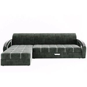 Угловой диван "Дубай", угол левый, еврокнижка, МДФ венге, цвет селфи 07