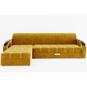 Угловой диван "Дубай", угол левый, еврокнижка, МДФ венге, цвет селфи 08