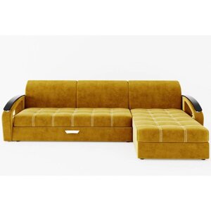 Угловой диван "Дубай", угол правый, еврокнижка, МДФ венге, цвет селфи 08