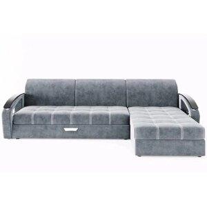 Угловой диван "Дубай", угол правый, еврокнижка, МДФ венге, цвет селфи 15