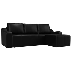 Угловой диван "Элида", механизм пума, экокожа, цвет чёрный