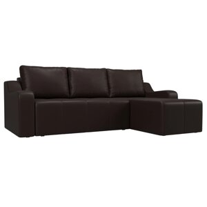 Угловой диван "Элида", механизм пума, экокожа, цвет коричневый