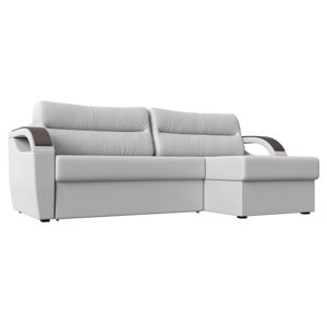 Угловой диван "Форсайт", правый угол, механизм еврокнижка, экокожа, цвет белый