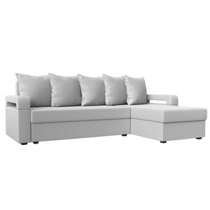 Угловой диван "Гермес лайт", правый угол, механизм еврокнижка, экокожа, цвет белый