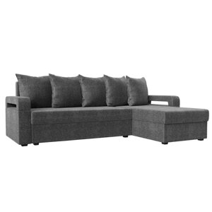Угловой диван "Гермес лайт", правый угол, механизм еврокнижка, рогожка, цвет серый