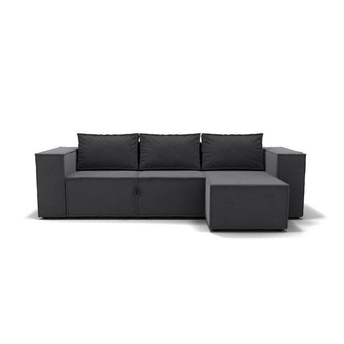 Угловой диван "Хилтон 3", механизм еврокнижка, угол правый, велюр, цвет селфи 07 от компании Интернет-гипермаркет «MALL24» - фото 1