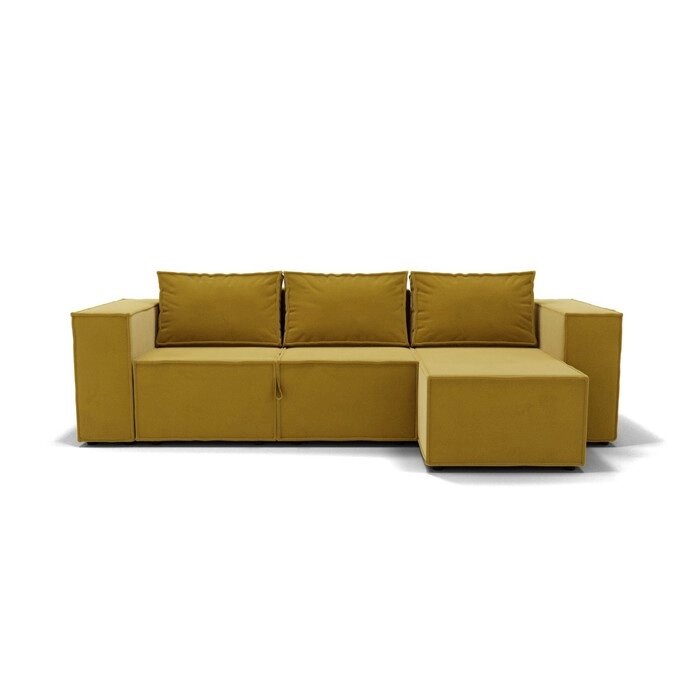 Угловой диван "Хилтон 3", механизм еврокнижка, угол правый, велюр, цвет селфи 08 от компании Интернет-гипермаркет «MALL24» - фото 1