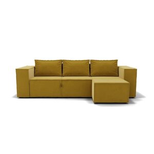 Угловой диван "Хилтон 3", механизм еврокнижка, угол правый, велюр, цвет селфи 08