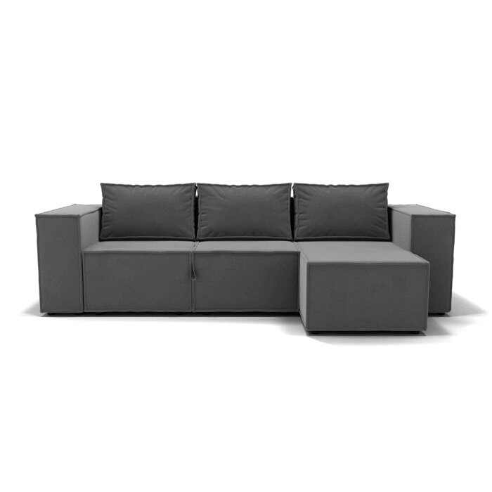 Угловой диван "Хилтон 3", механизм еврокнижка, угол правый, велюр, цвет селфи 15 от компании Интернет-гипермаркет «MALL24» - фото 1