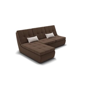 Угловой диван "Калифорния 2", механизм пума, велюр, цвет селфи 03 / подушки 01