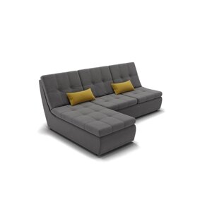 Угловой диван "Калифорния 2", механизм пума, велюр, цвет селфи 07 / подушки 08