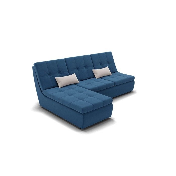 Угловой диван "Калифорния 2", механизм пума, велюр, цвет селфи 12 / подушки 01 от компании Интернет-гипермаркет «MALL24» - фото 1
