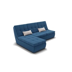 Угловой диван "Калифорния 2", механизм пума, велюр, цвет селфи 12 / подушки 01