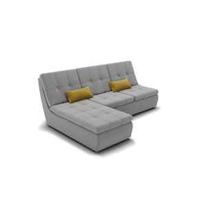 Угловой диван "Калифорния 2", механизм пума, велюр, цвет селфи 15 / подушки 08