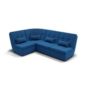 Угловой диван "Калифорния 3", механизм пума, угол левый, ППУ, велюр, цвет гелекси лайт 014