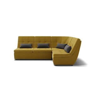 Угловой диван "Калифорния 3", механизм пума, велюр, цвет селфи 08 / подушки 07