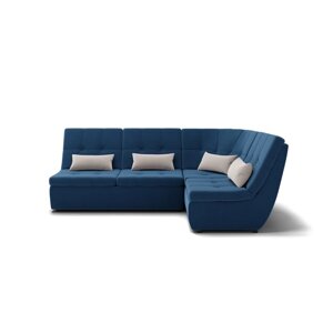 Угловой диван "Калифорния 3", механизм пума, велюр, цвет селфи 12 / подушки 01