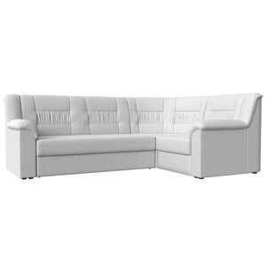 Угловой диван "Карелия", правый угол, механизм дельфин, экокожа, цвет белый