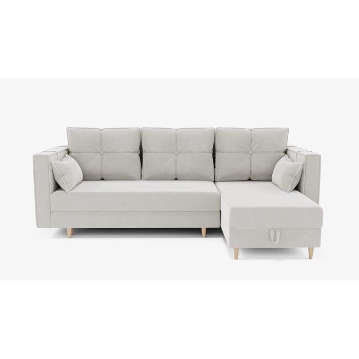 Угловой диван "Консул 2", механизм пантограф, угол правый, велюр, цвет селфи 01 от компании Интернет-гипермаркет «MALL24» - фото 1