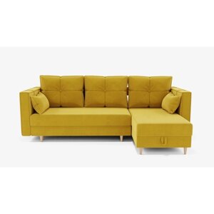 Угловой диван "Консул 2", механизм пантограф, угол правый, велюр, цвет селфи 08