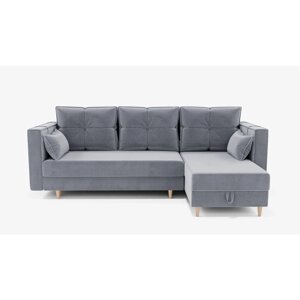 Угловой диван "Консул 2", механизм пантограф, угол правый, велюр, цвет селфи 15