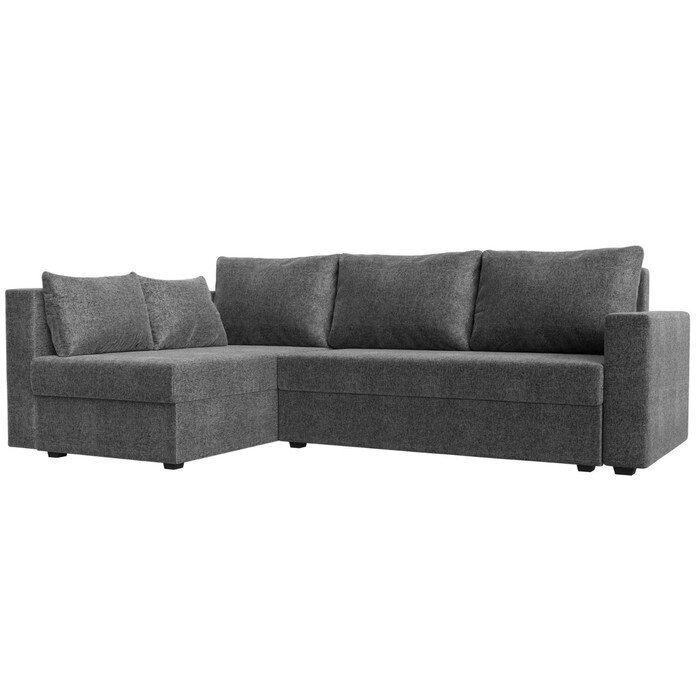 Угловой диван "Мансберг", механизм еврокнижка, угол левый, рогожка, цвет серый от компании Интернет-гипермаркет «MALL24» - фото 1