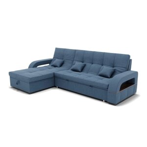 Угловой диван "Майами 2", механизм венеция, угол левый, велюр, цвет гелекси лайт 022