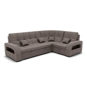 Угловой диван "Майами 3", механизм венеция, угол правый, велюр, цвет гелекси лайт 005