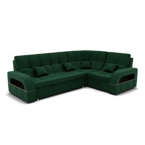 Угловой диван "Майами 3", механизм венеция, угол правый, велюр, цвет гелекси лайт 010