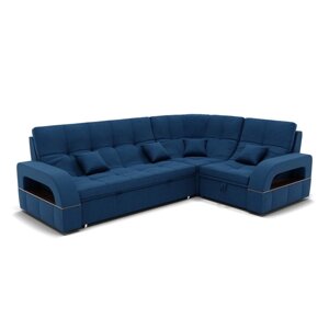 Угловой диван "Майами 3", механизм венеция, угол правый, велюр, цвет гелекси лайт 014