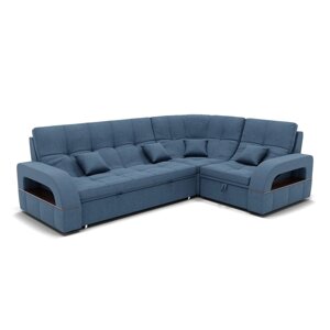 Угловой диван "Майами 3", механизм венеция, угол правый, велюр, цвет гелекси лайт 022