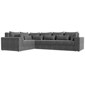 Угловой диван "Майами Long", левый угол, механизм еврокнижка, рогожка, цвет серый