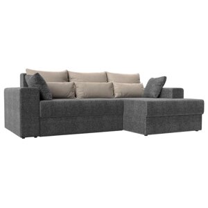 Угловой диван "Мэдисон", механизм еврокнижка, рогожка, цвет серый