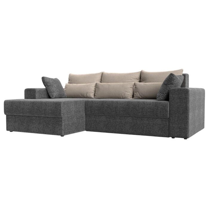 Угловой диван "Мэдисон", механизм еврокнижка, рогожка, левый угол, цвет серый от компании Интернет-гипермаркет «MALL24» - фото 1