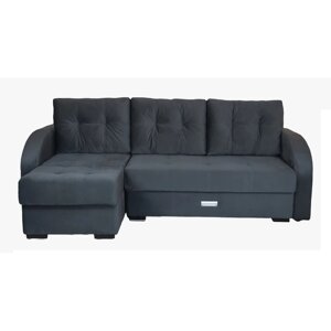 Угловой диван "Милан", еврокнижка, блок независимых пружин, левый угол, велюр, серый