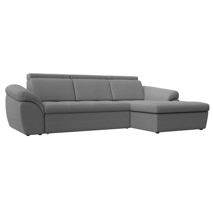 Угловой диван "Мисандра", механизм дельфин, рогожка, цвет серый от компании Интернет-гипермаркет «MALL24» - фото 1